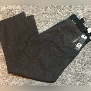 D Max Premium Raw Denim Belted Black Jeans 40x32  Baggy Y2K Style DM3571